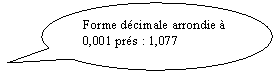 Bulle ronde: Forme décimale arrondie à 0,001 prés : 1,077 