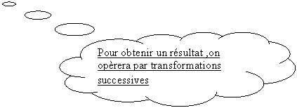 Pensées: Pour obtenir un résultat ,on opèrera par transformations   successives