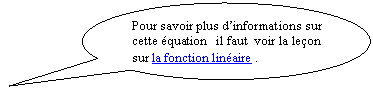 Bulle ronde: Pour savoir plus d’informations sur cette équation   il faut  voir la leçon sur la fonction linéaire .  