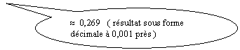 Bulle ronde: �  0,269   ( r�sultat sous forme d�cimale � 0,001 pr�s )