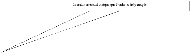 Rectangle: Le trait horizontal indique que l’unité  a été partagée